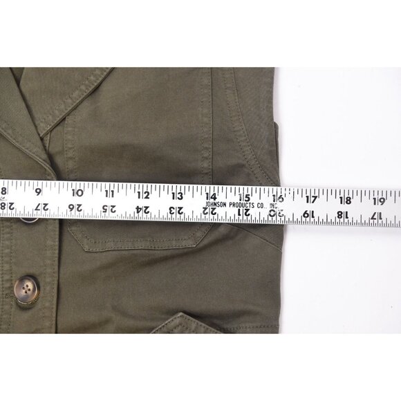Veronica Beard Twill Army Green Mini Shirt Dress Size 0 Pockets - Picture 12 of 14